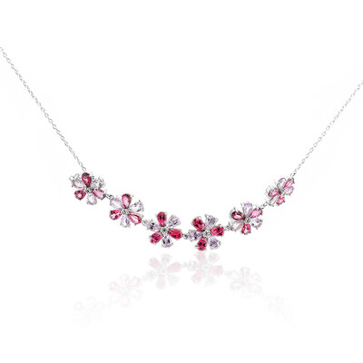 Collar en plata con Topacio rosa