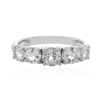Anillo en plata con Topacio blanco
