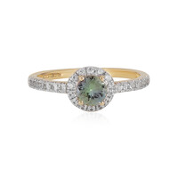 Anillo en oro con Tanzanita verde