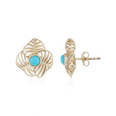 Pendientes en oro con Turquesa bella durmiente (Ornaments by de Melo)