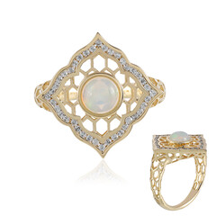 Anillo en oro con Ópalo Welo AAA (Ornaments by de Melo)