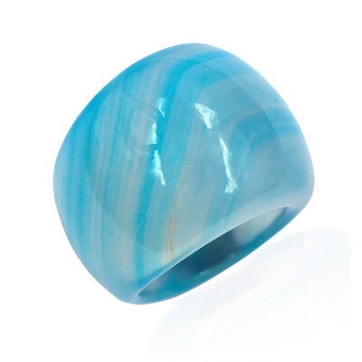Anillo con Ágata azul