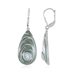 Pendientes en plata con Topacio azul cielo(Adela Silber)
