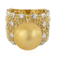 Anillo en oro con Perla dorada del mar del sur (TPC)