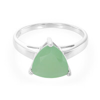 Anillo en plata con Calcedonia verde