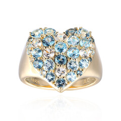 Anillo en plata con Topacio azul de Londres