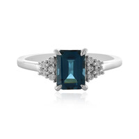 Anillo en plata con Topacio azul de Londres