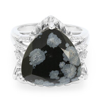 Anillo en plata con Obsidiana Copo de Nieve