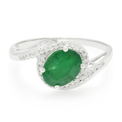 Anillo en plata con Esmeralda de Bahía