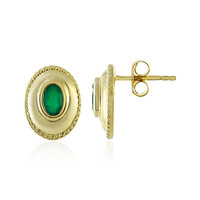 Pendientes en plata con Ágata verde
