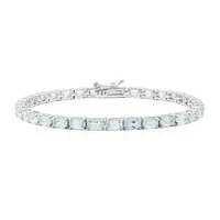 Brazalete en plata con Topacio azul cielo