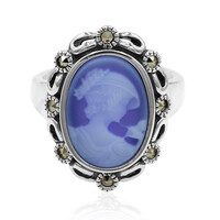 Anillo en plata con Ágata de lazo azul