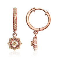 Pendientes en oro con Diamante rosa de Francia de Argyle SI1