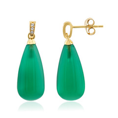 Pendientes en plata con Ágata verde