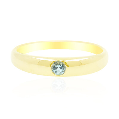 Anillo en oro con Turmalina nigeriana paraiba