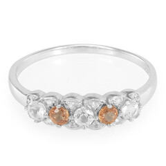 Anillo en plata con Zafiro naranja