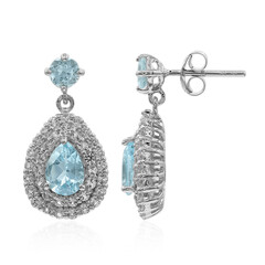 Pendientes en plata con Topacio azul cielo