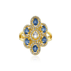 Anillo en plata con Zafiro azul