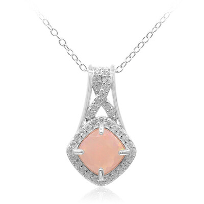 Collar en plata con Ópalo rosa