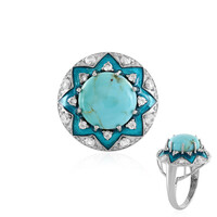 Anillo en plata con Turquesa azul del Mohave Kingman