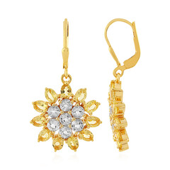 Pendientes en plata con Berilo dorado