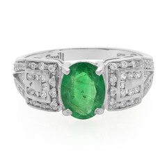 Anillo en plata con Esmeralda de Bahía