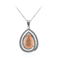 Collar en plata con Cuarzo durazno pastel