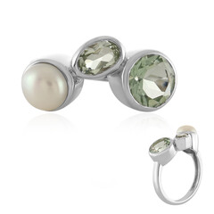 Anillo en plata con Amatista verde