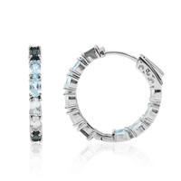 Pendientes en plata con Topacio azul de Londres