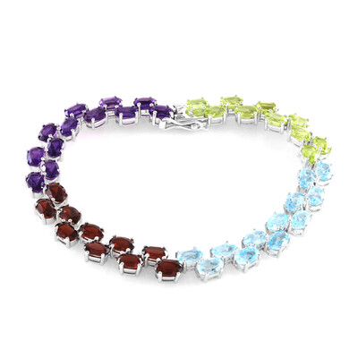 Brazalete en plata con Amatista de Zambia