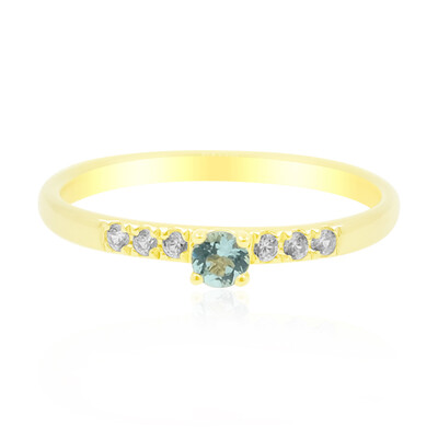 Anillo en oro con Turmalina nigeriana paraiba
