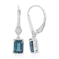 Pendientes en plata con Cianita petróleo