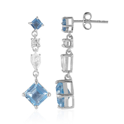 Pendientes en plata con Topacio azul cielo