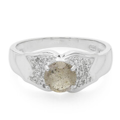 Anillo en plata con Espectrolita