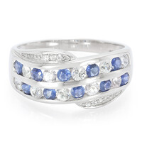 Anillo en plata con Zafiro de Kanchanaburi