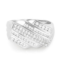 Anillo de hombre en plata con Zircón