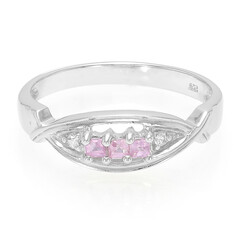 Anillo en plata con Zafiro de Ceilán rosa
