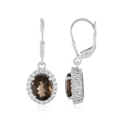 Pendientes en plata con Cuarzo ahumado