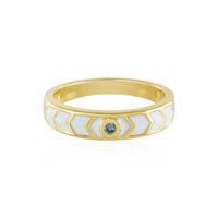 Anillo en plata con Diamante I3 azul cielo