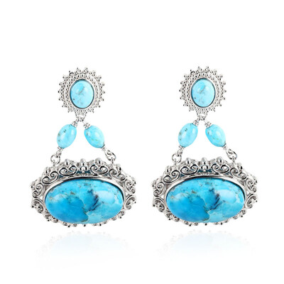 Pendientes en plata con Turquesa azul del Mohave Kingman (Dallas Prince Designs)
