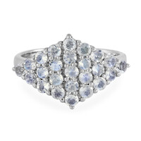 Anillo en plata con Piedra de Luna arcoíris