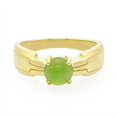 Anillo de hombre en plata con Crisoprasa imperial