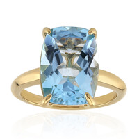 Anillo en plata con Topacio azul cielo