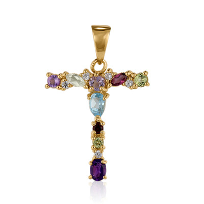 Colgante en plata con Topacio azul suizo
