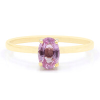 Anillo en oro con Zafiro rosado