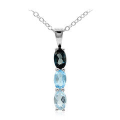 Collar en plata con Topacio azul de Londres