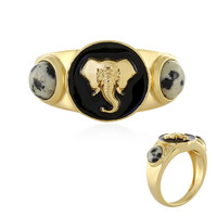 Anillo en plata con Jaspe Dálmata