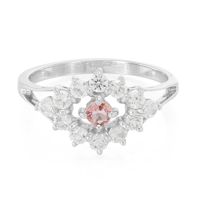 Anillo en plata con Zafiro Padparadscha
