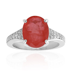 Anillo en plata con Cuarzo naranja pastel