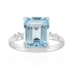 Anillo en plata con Topacio azul cielo
